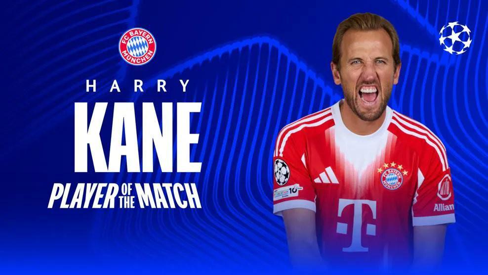 开云娱乐-梅开二度，凯恩当选拜仁vs圣吉罗斯全场联合最佳球员