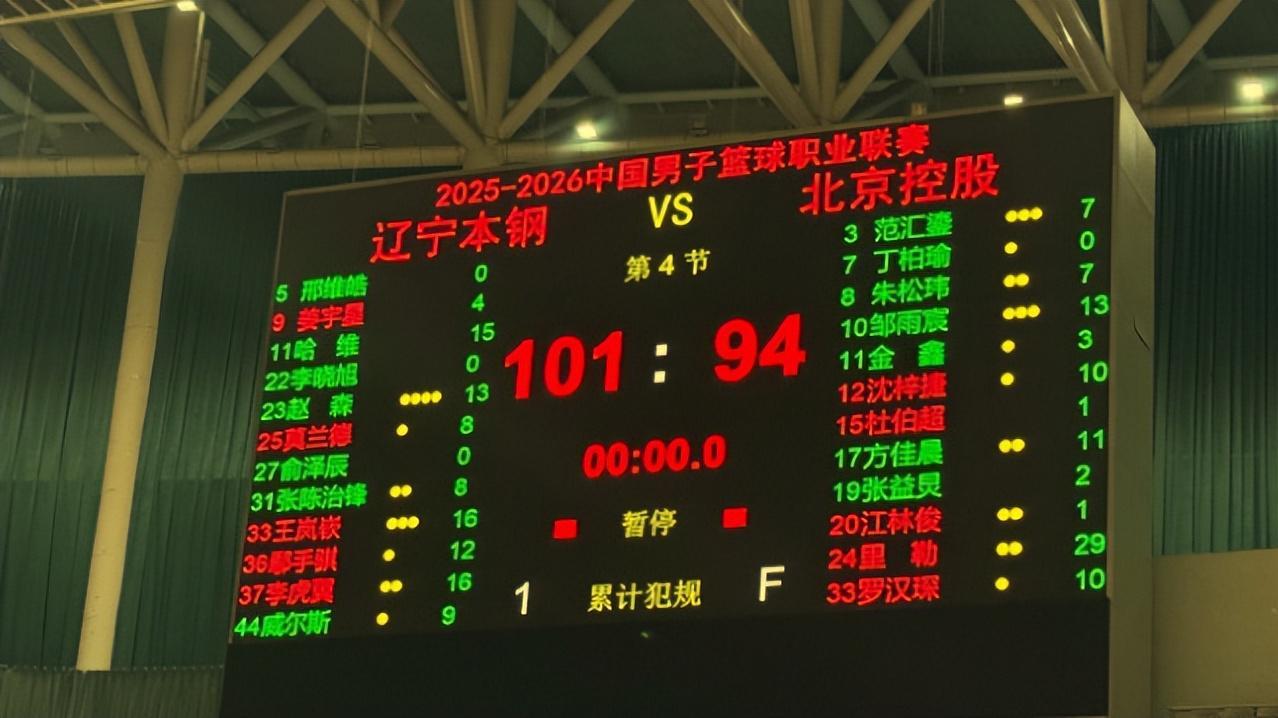 开云-赵继伟作壁上观！哈维首秀15分,布罗金顿现场学习,辽篮101:94北控